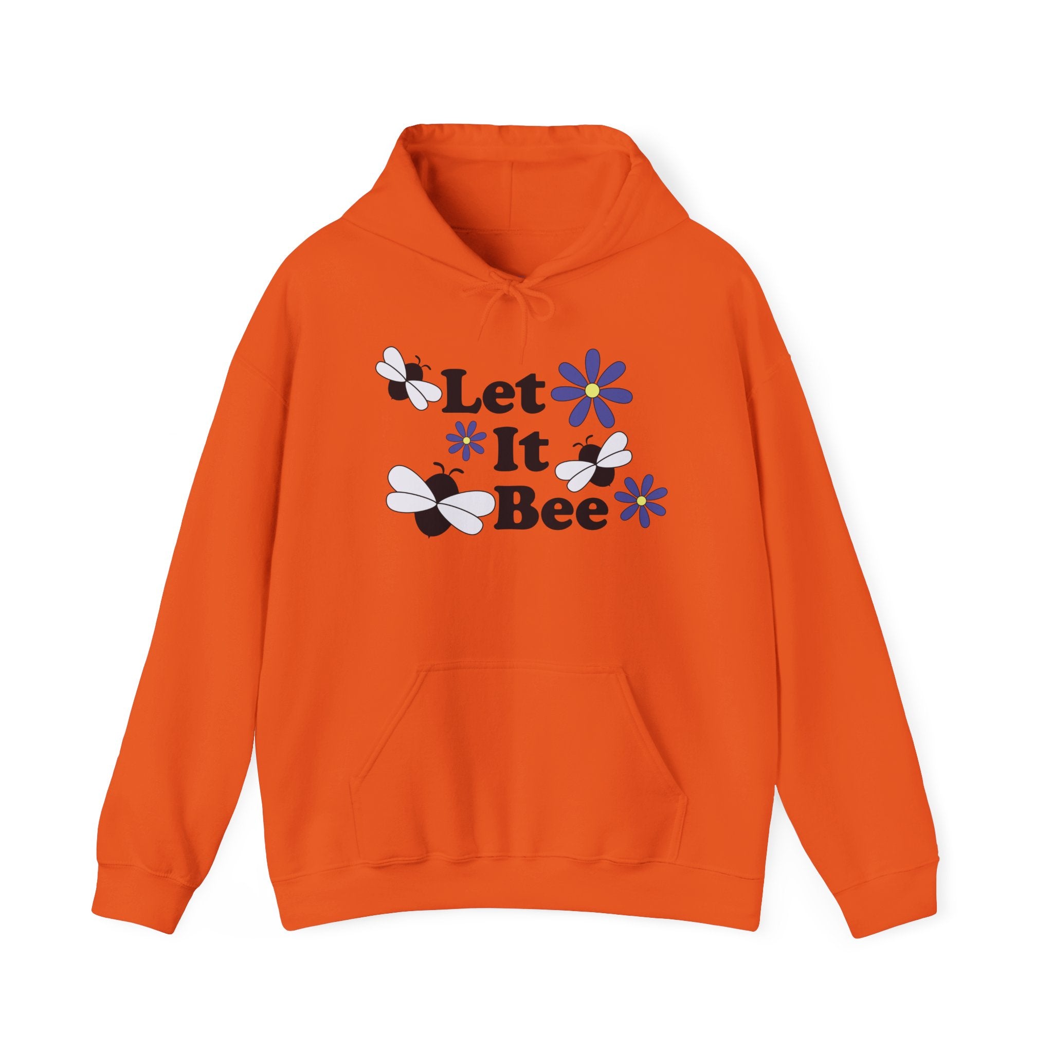 Let It Bee Graphic Design Hoodie – Cute Bees & Flowers