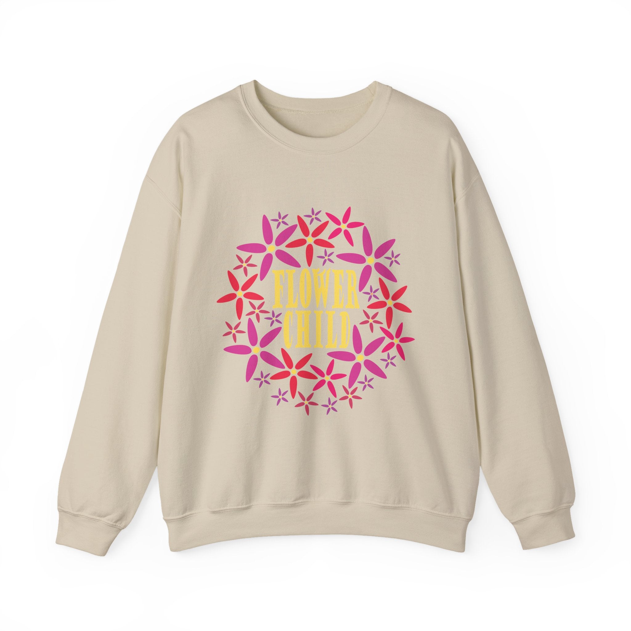 Flower Child Graphic Design Sweatshirt — Retro Floral Style