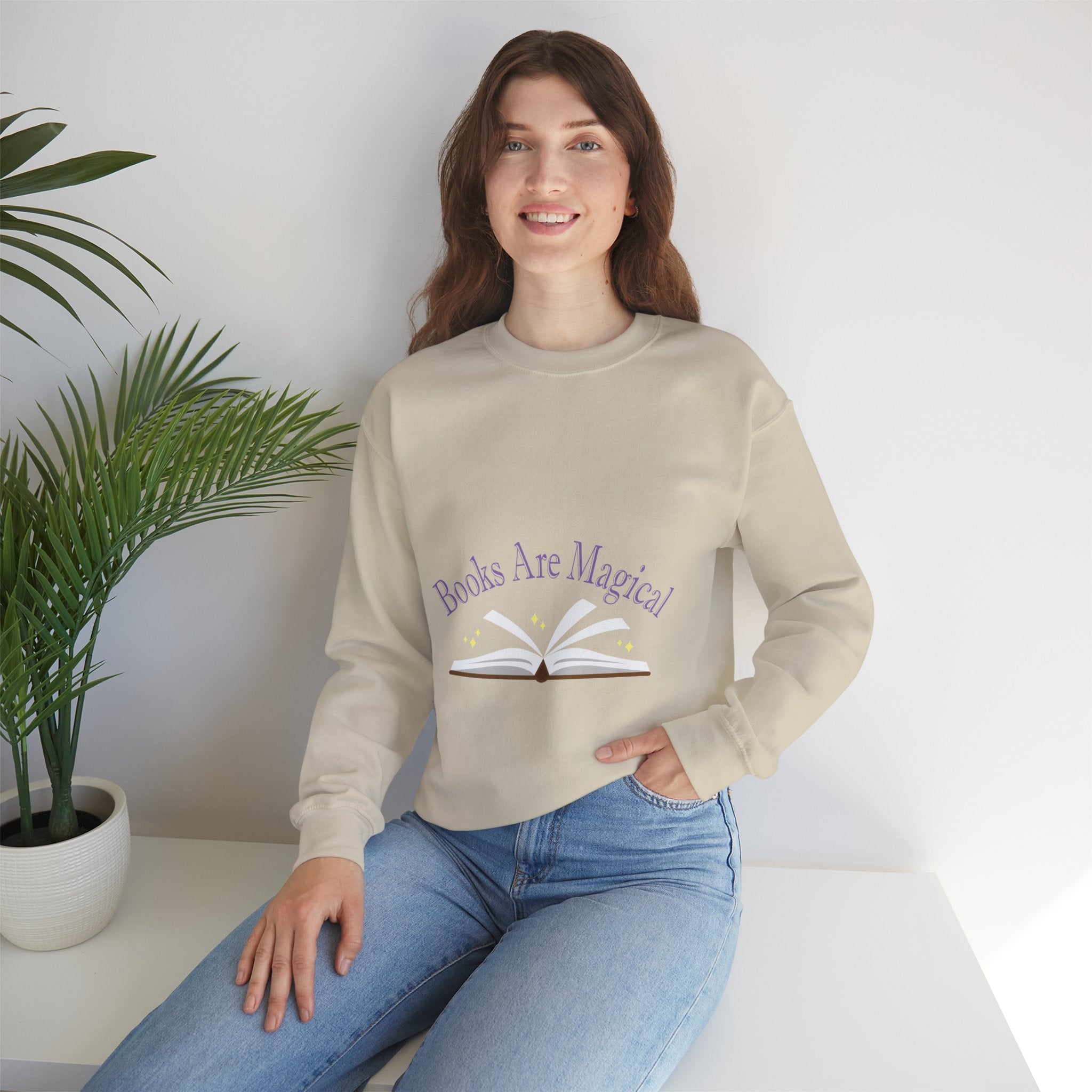 Books Are Magical Graphic Design Sweatshirt — Open Book Design for Readers & Book Lovers