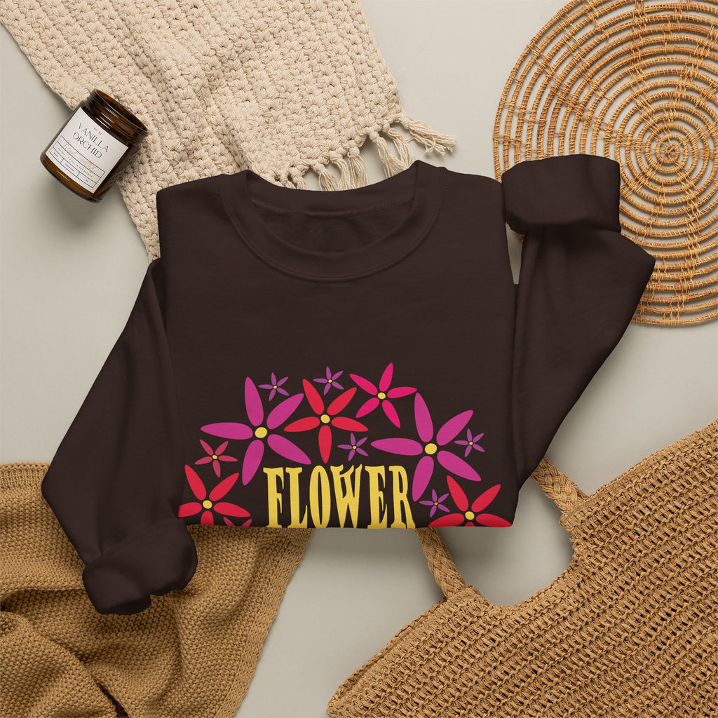 Flower Child Graphic Design Sweatshirt — Retro Floral Style