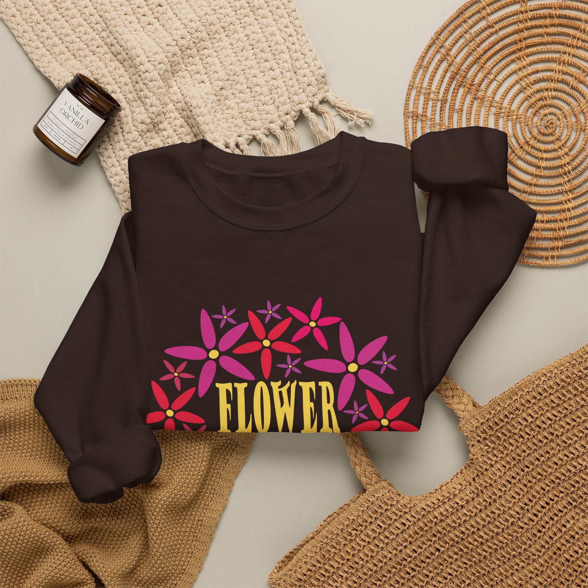 Flower Child Graphic Design Sweatshirt — Retro Floral Style