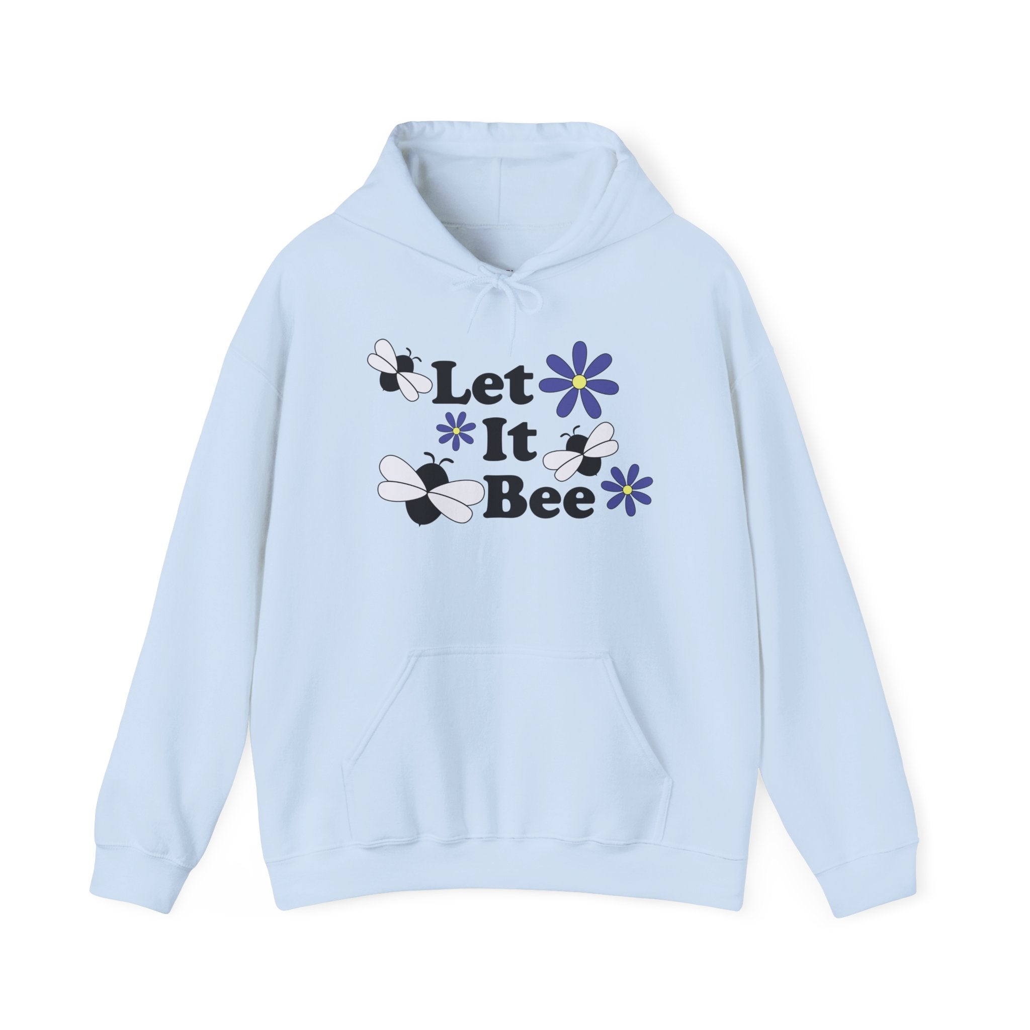 Let It Bee Graphic Design Hoodie – Cute Bees & Flowers
