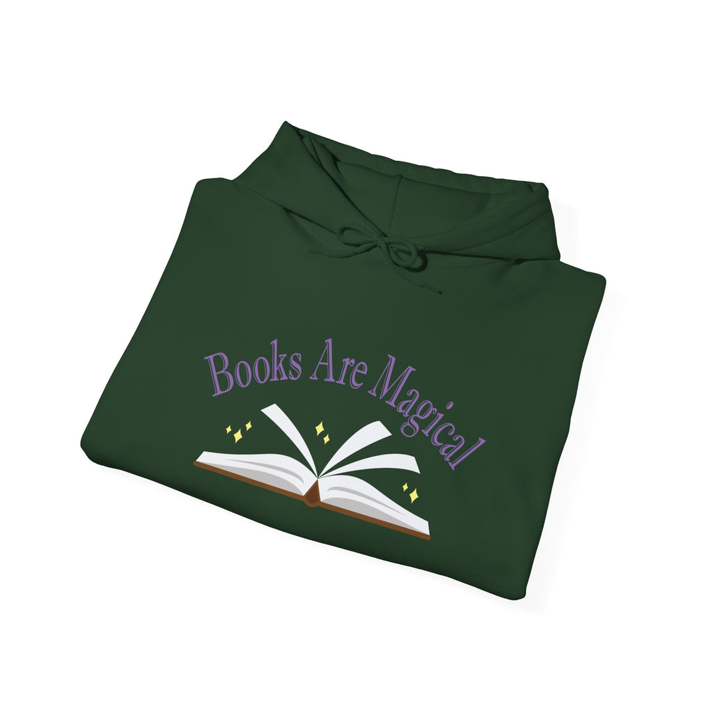 Books Are Magical Graphic Design Hoodie — Open Book Design for Readers & Book Lovers