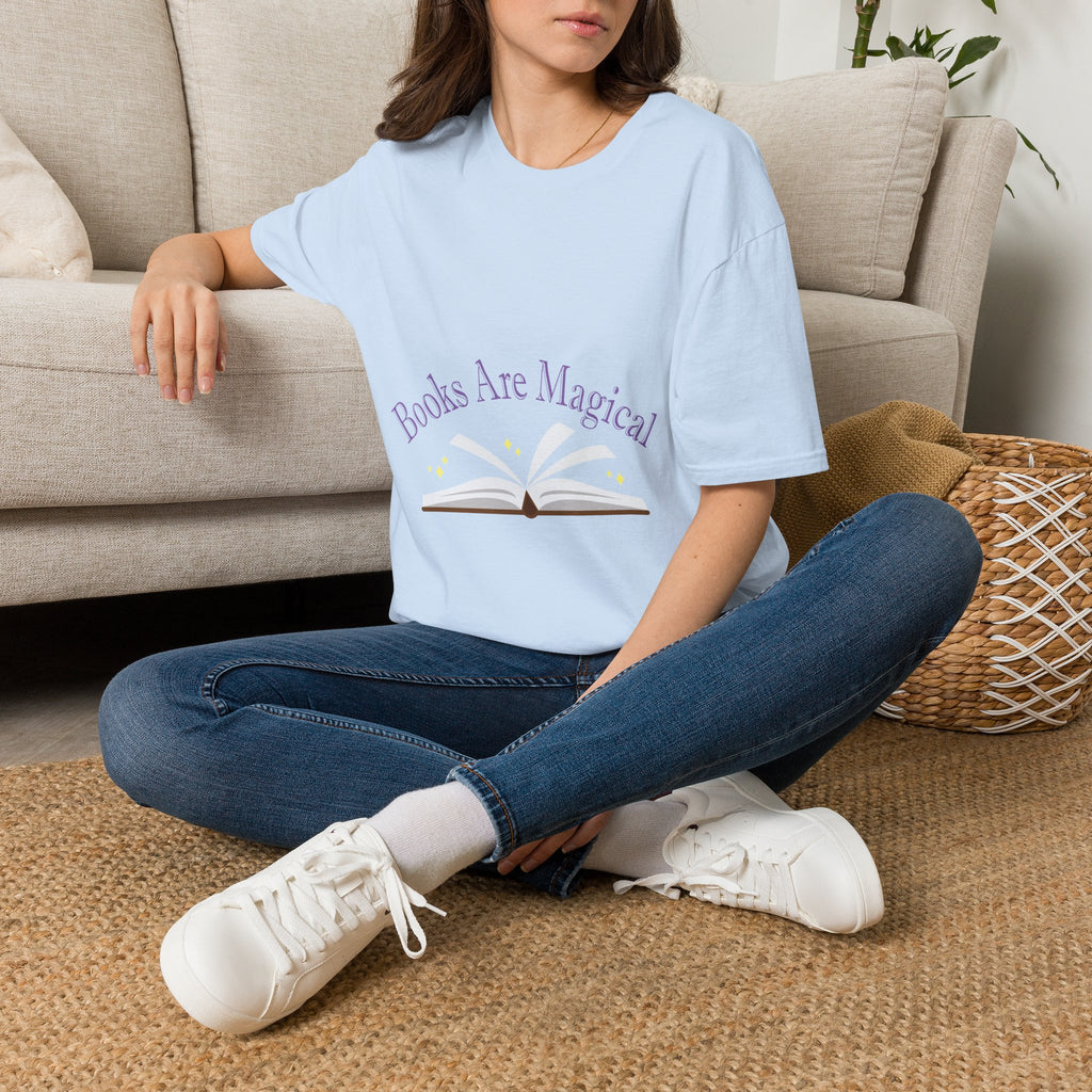 Books Are Magical Graphic Design T‑Shirt — Open Book Design for Readers & Book Lovers
