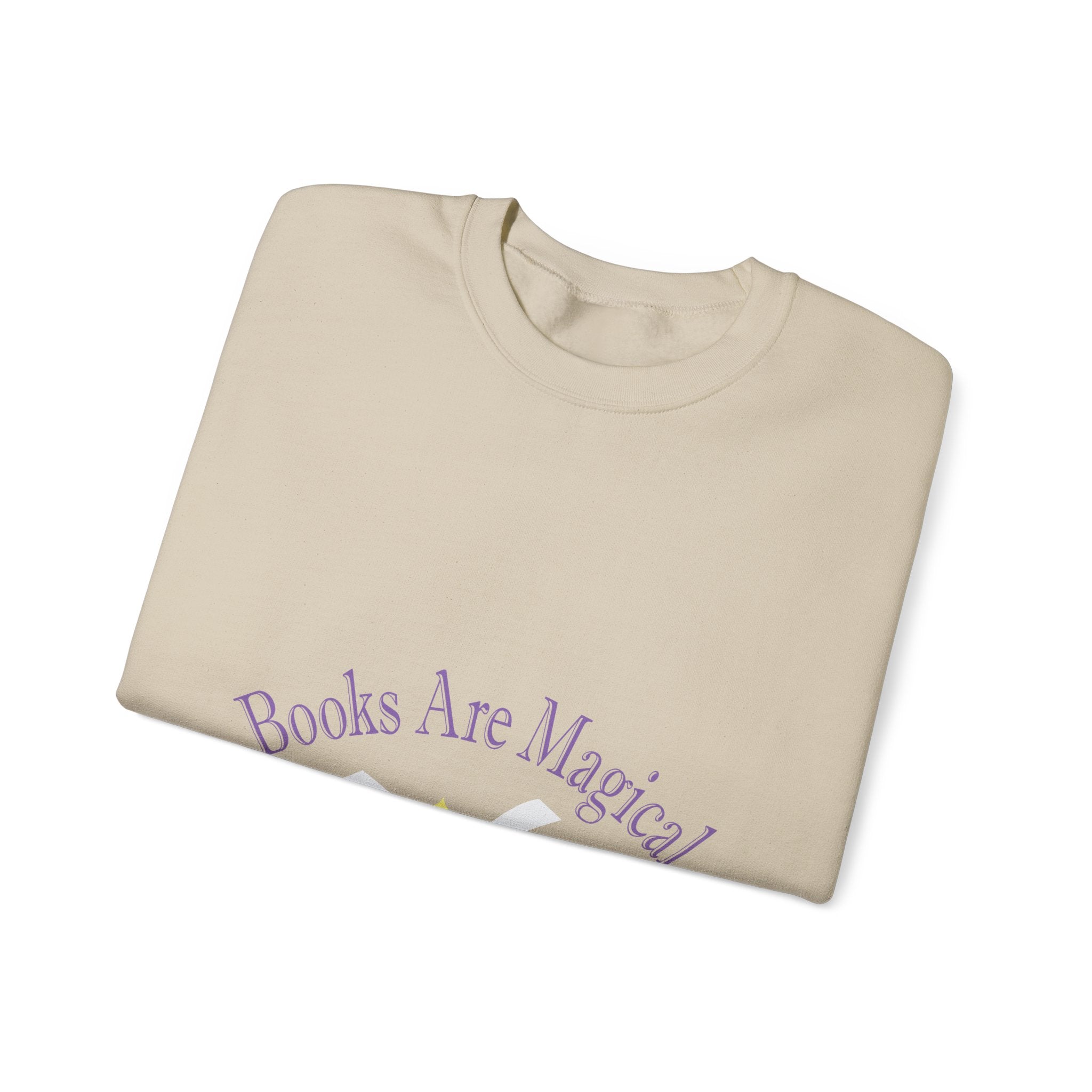 Books Are Magical Graphic Design Sweatshirt — Open Book Design for Readers & Book Lovers
