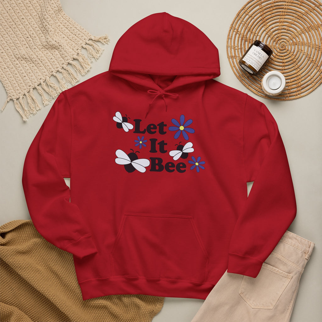 Let It Bee Graphic Design Hoodie – Cute Bees & Flowers