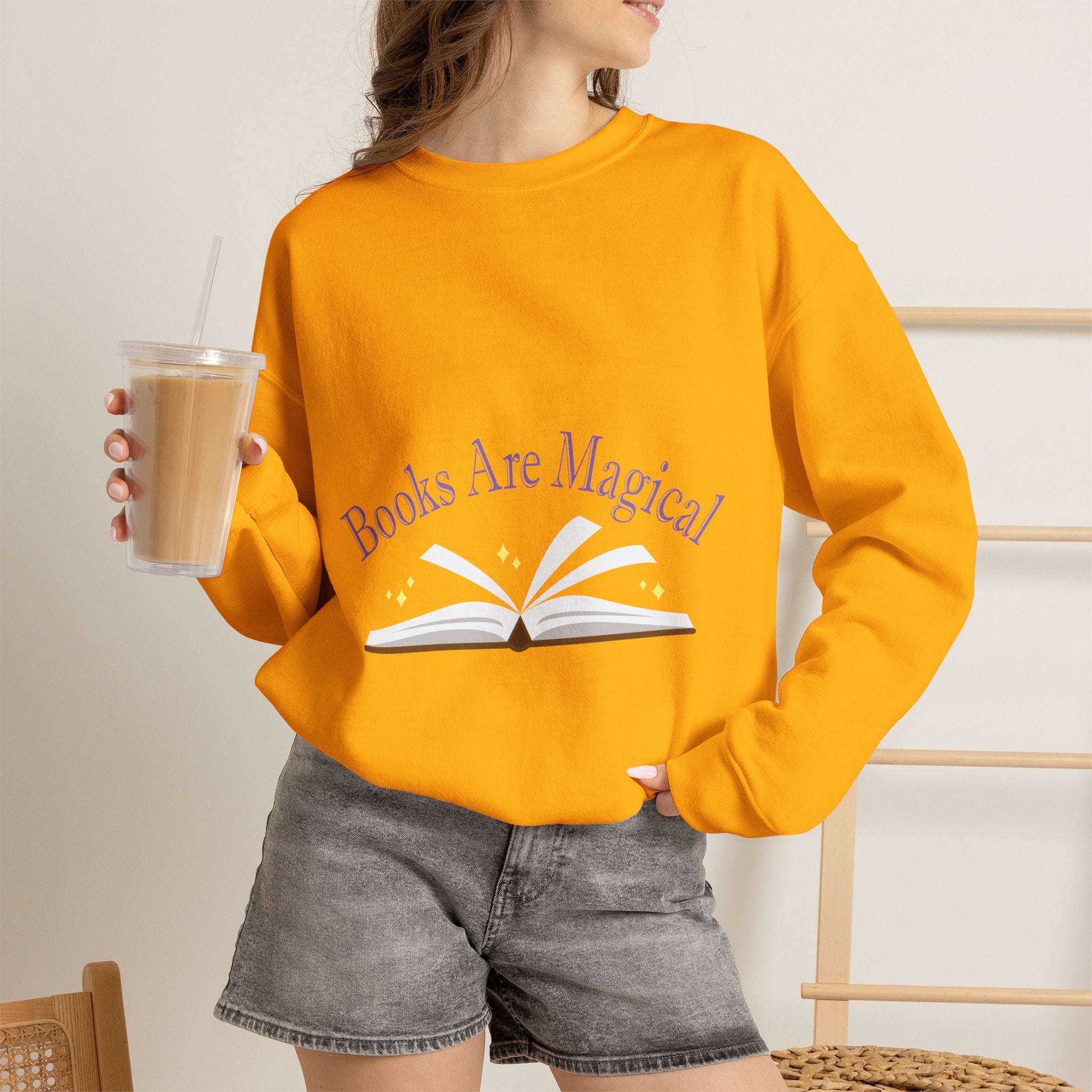 Books Are Magical Graphic Design Sweatshirt — Open Book Design for Readers & Book Lovers