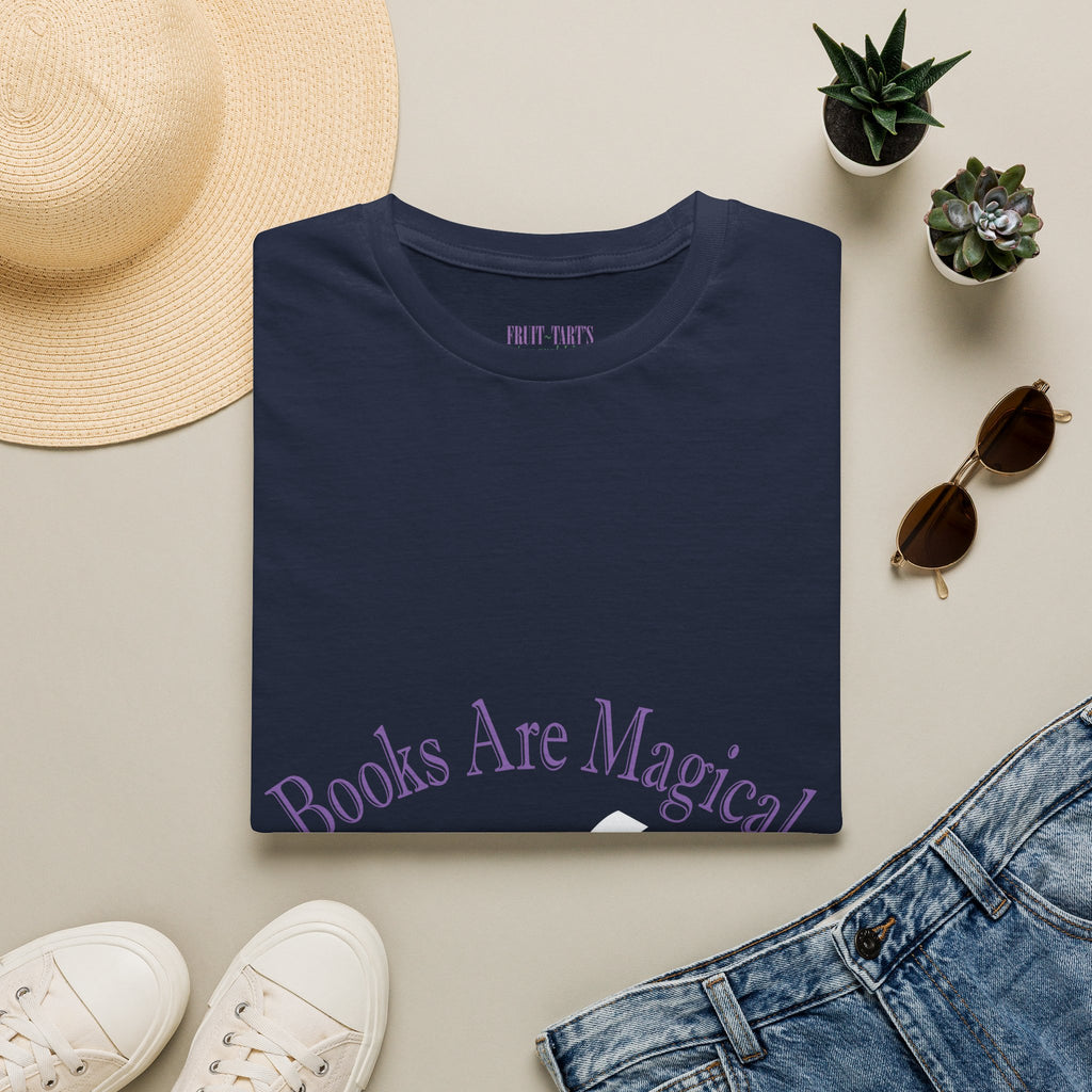 Books Are Magical Graphic Design T‑Shirt — Open Book Design for Readers & Book Lovers
