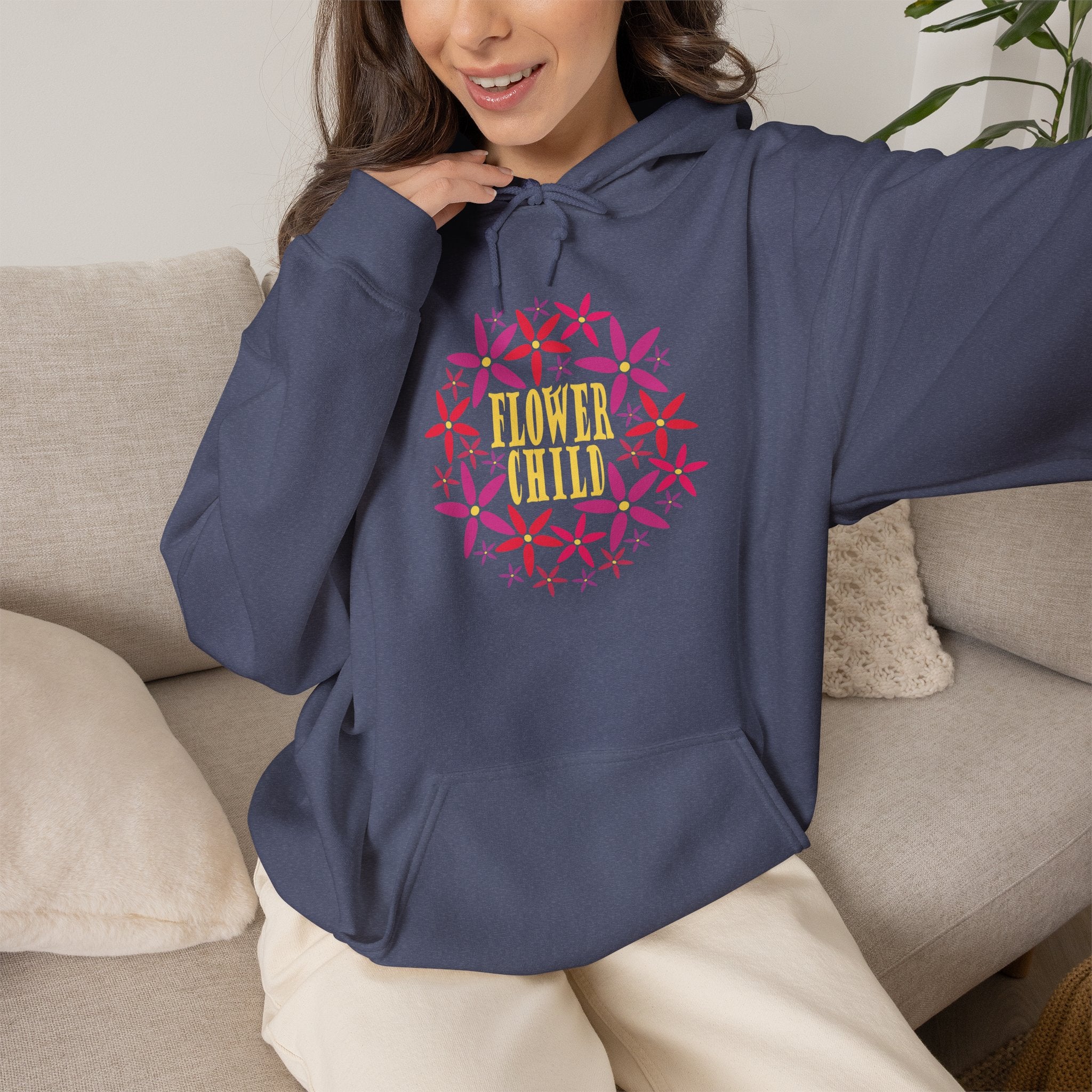 Flower Chil Graphic Design Hoodie — Retro Floral Style