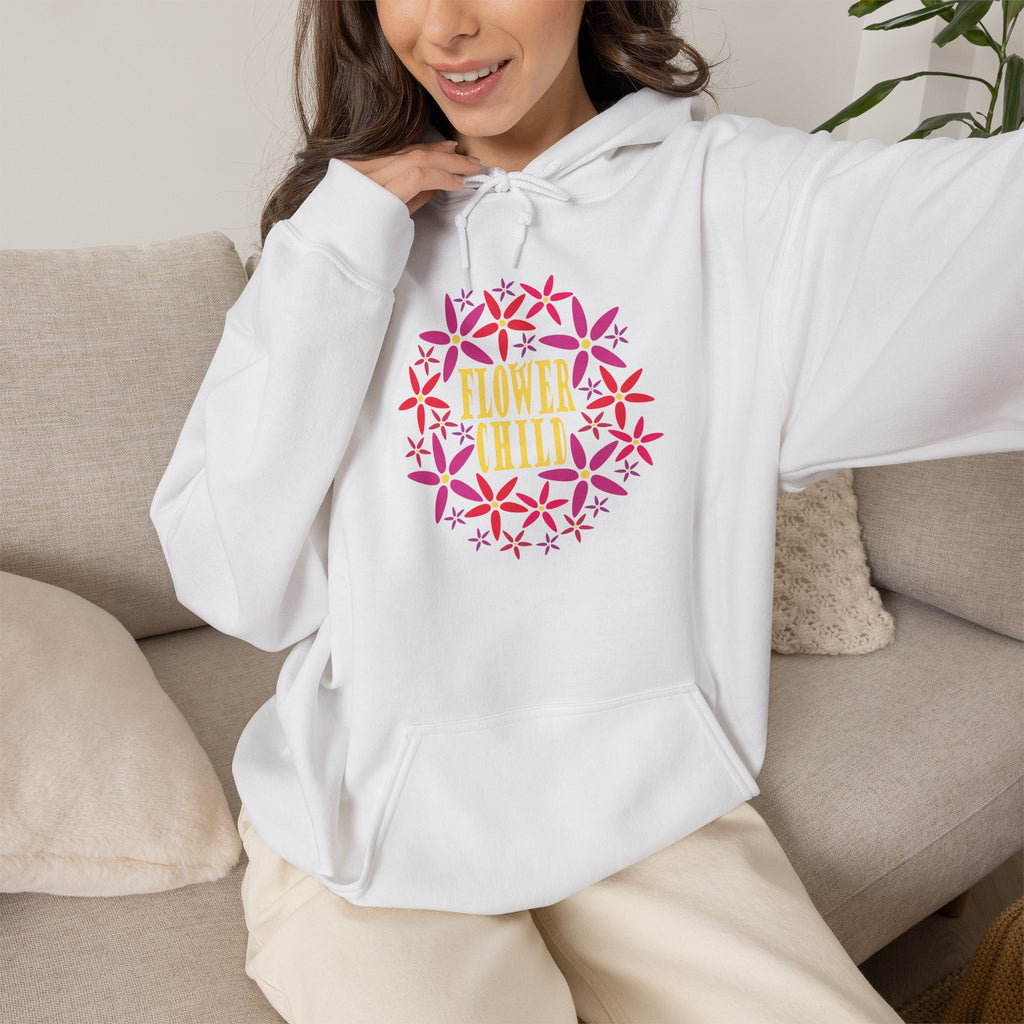 Flower Chil Graphic Design Hoodie — Retro Floral Style