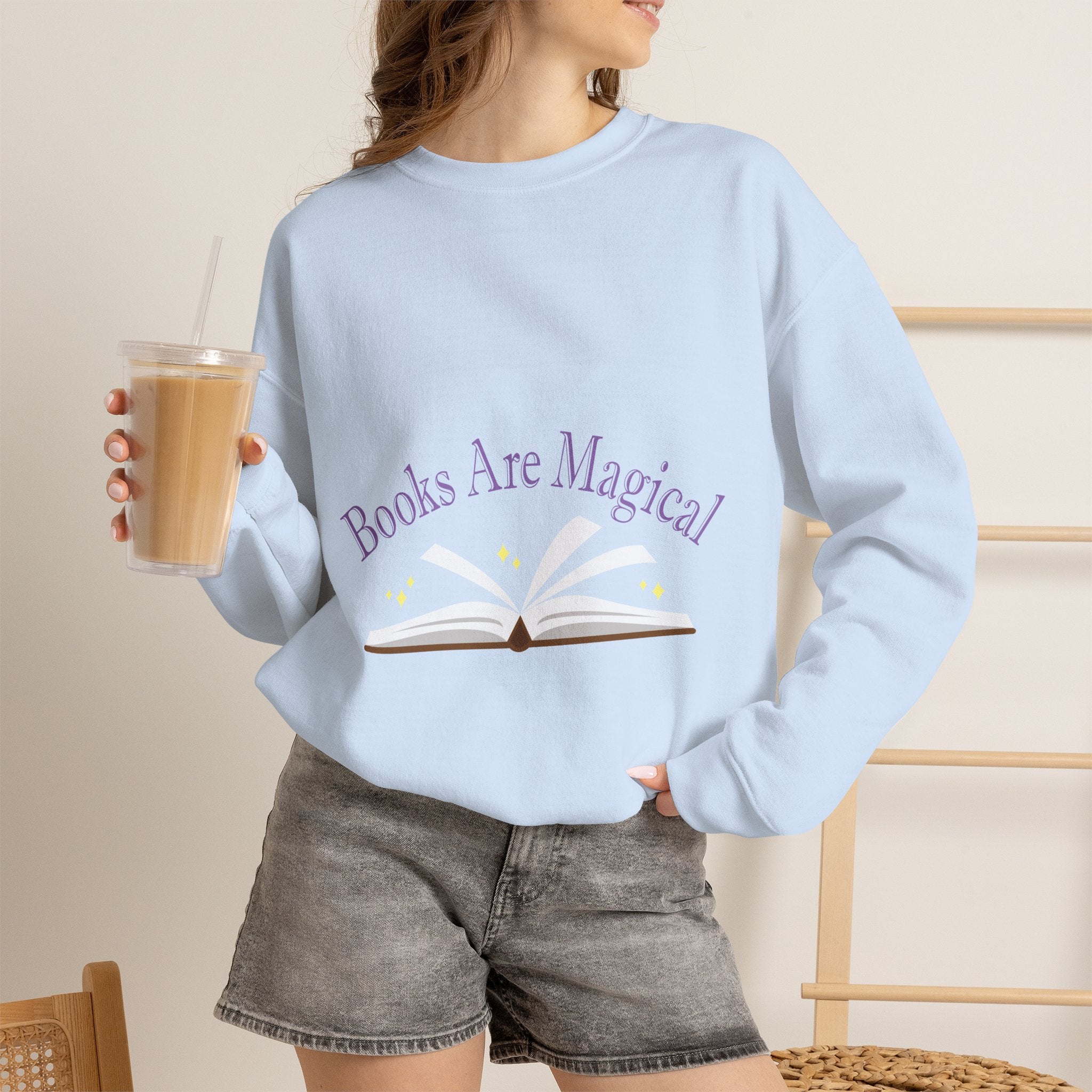 Books Are Magical Graphic Design Sweatshirt — Open Book Design for Readers & Book Lovers