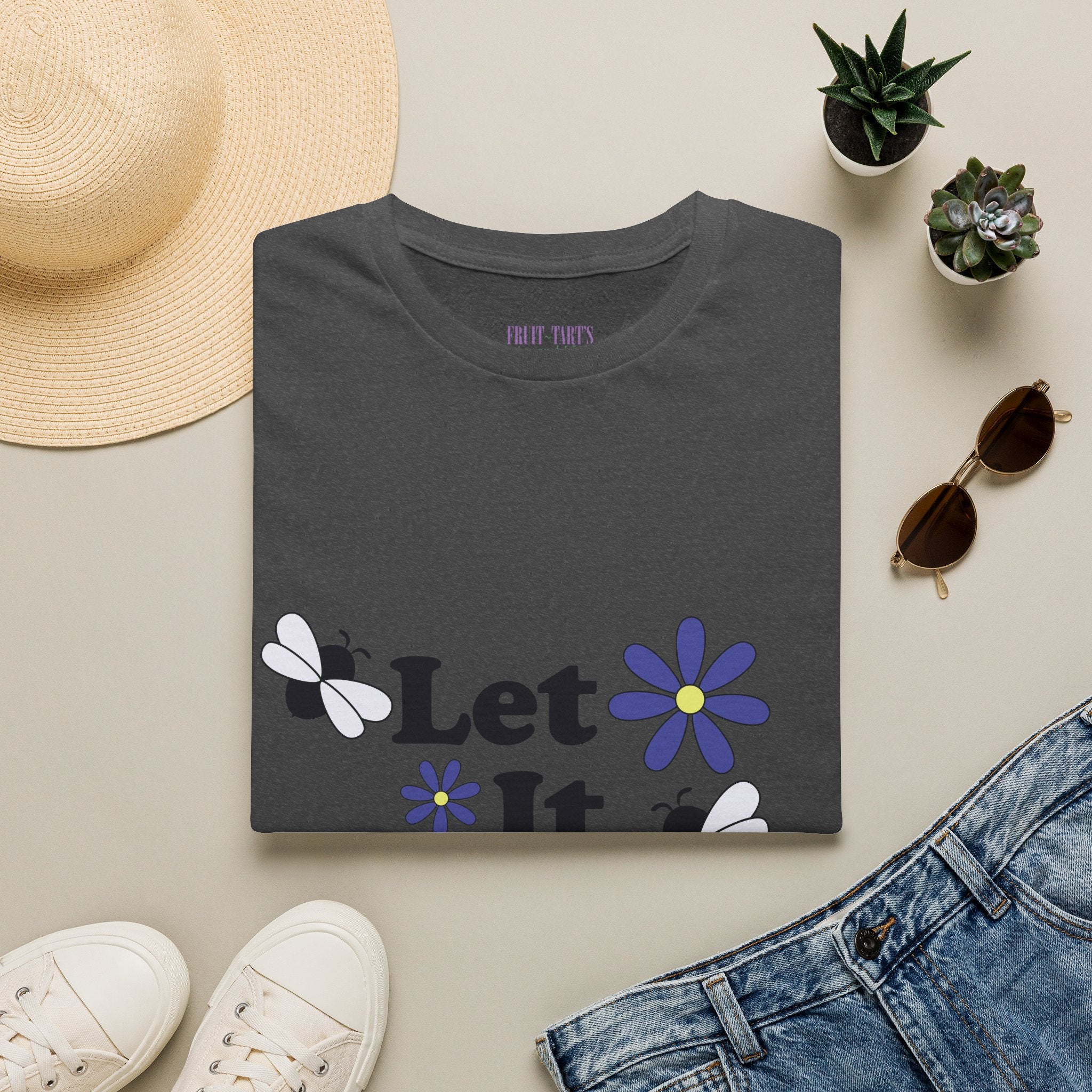 Let It Bee Graphic Design T-Shirt — Cute Bees & Flowers